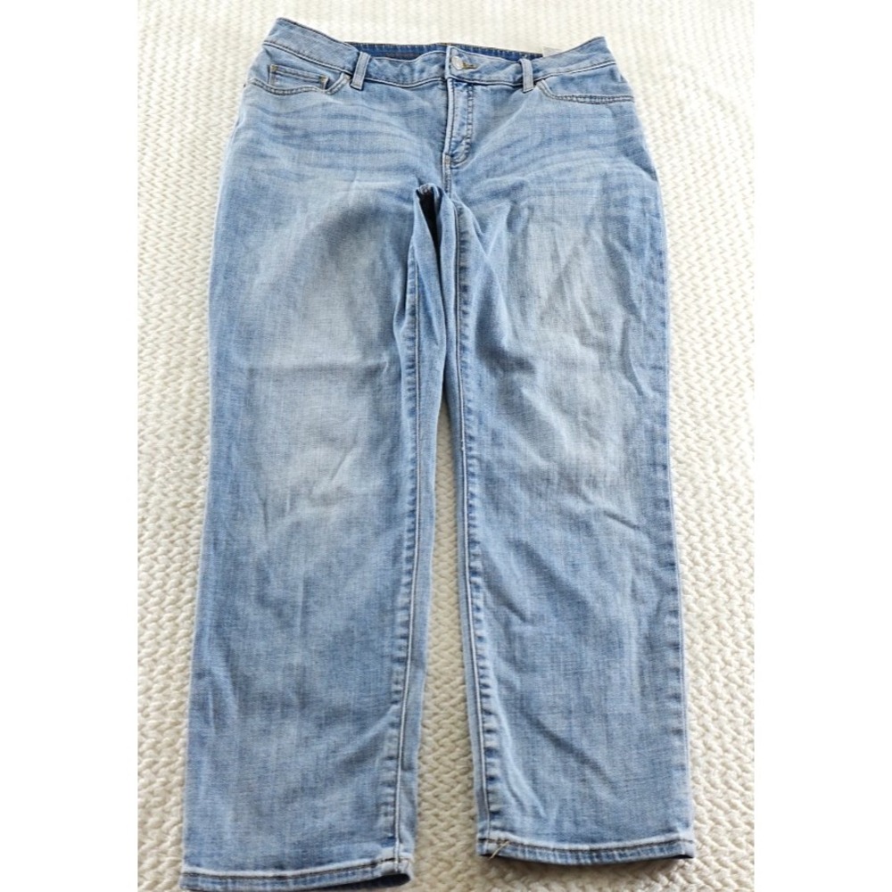 Chicos Jeans Size 10 So Slimming Girlfriend Ankle Crop Light Wash